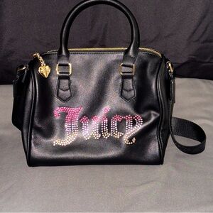 Juicy Couture Black purse with Multicolor rhinestones preowned